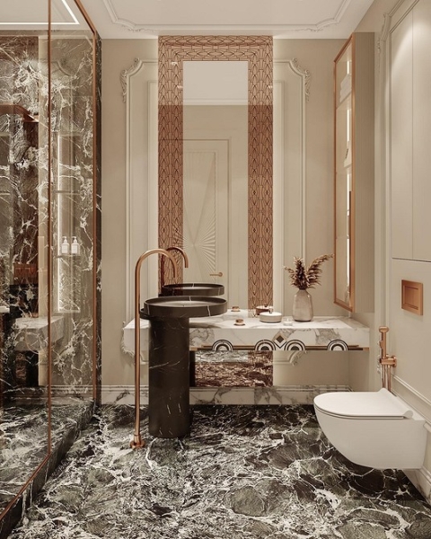 Бежевая ванная: правила оформления, варианты палитры и 70 стильных фото