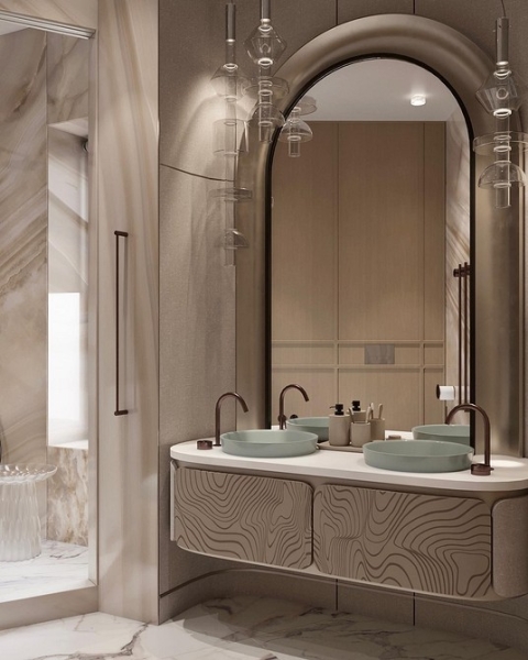 Бежевая ванная: правила оформления, варианты палитры и 70 стильных фото