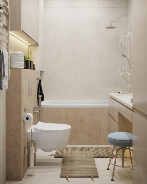 Бежевая ванная: правила оформления, варианты палитры и 70 стильных фото