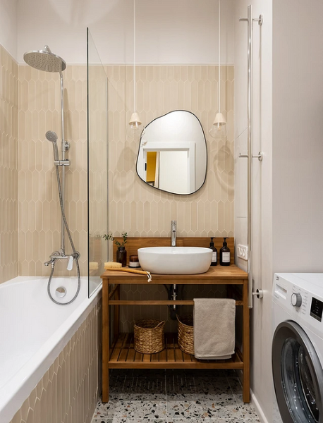 Бежевая ванная: правила оформления, варианты палитры и 70 стильных фото