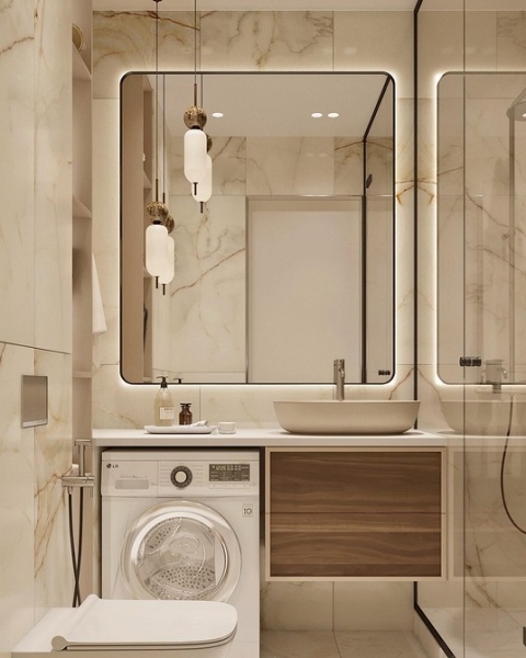 Бежевая ванная: правила оформления, варианты палитры и 70 стильных фото