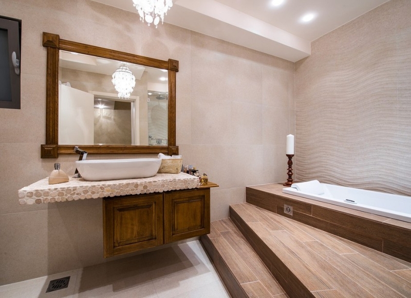 Бежевая ванная: правила оформления, варианты палитры и 70 стильных фото