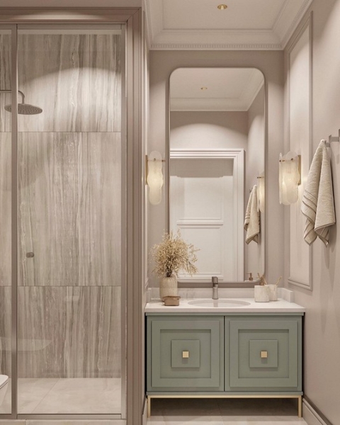 Бежевая ванная: правила оформления, варианты палитры и 70 стильных фото