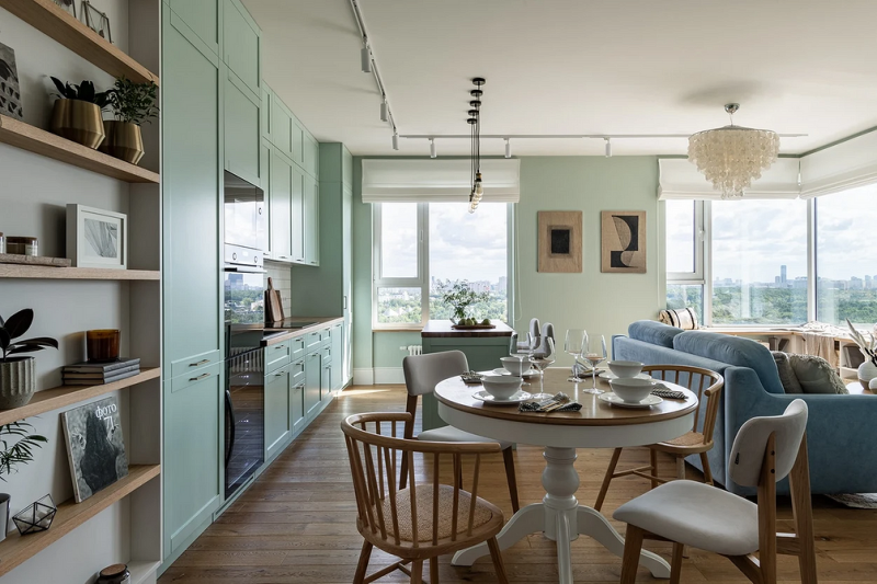 
                                Дизайн кухни-гостиной: особенности зонирования, примеры планировок и 118 фото в разных стилях                            