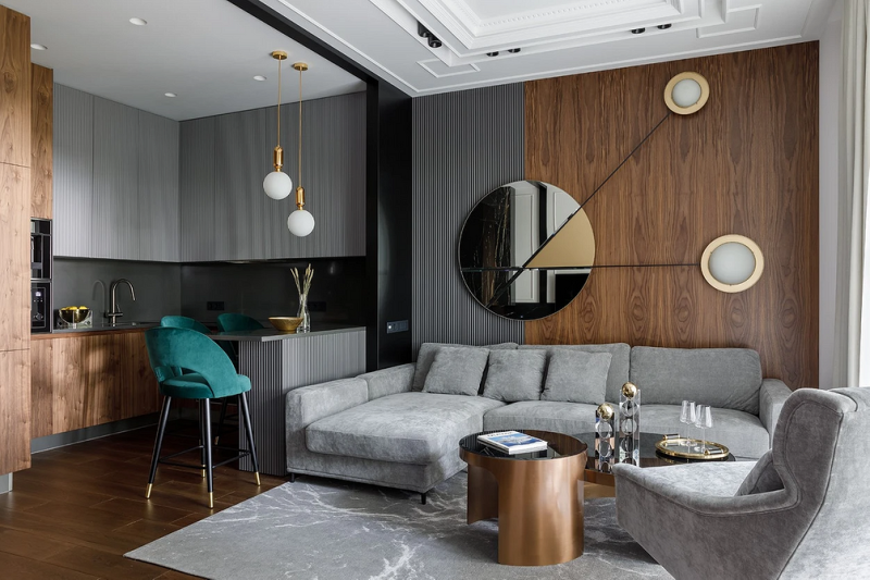 
                                Дизайн кухни-гостиной: особенности зонирования, примеры планировок и 118 фото в разных стилях                            