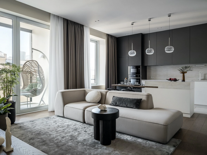 
                                Дизайн кухни-гостиной: особенности зонирования, примеры планировок и 118 фото в разных стилях                            