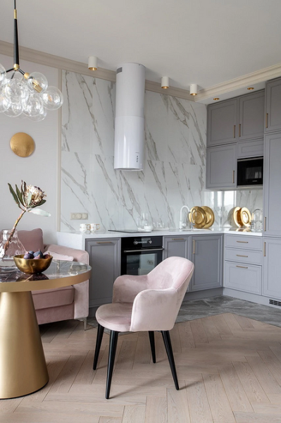 
                                Дизайн кухни-гостиной: особенности зонирования, примеры планировок и 118 фото в разных стилях                            