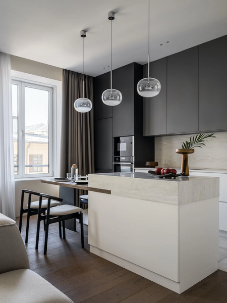 
                                Дизайн кухни-гостиной: особенности зонирования, примеры планировок и 118 фото в разных стилях                            