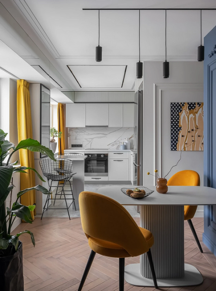 
                                Дизайн кухни-гостиной: особенности зонирования, примеры планировок и 118 фото в разных стилях                            