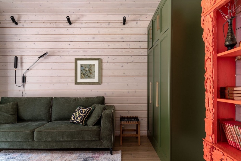Как дизайнер оформила компактный домик 112 кв. м из бруса для семьи