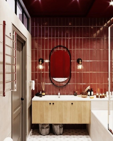 Сочетание плитки в ванной: как скомбинировать разные цвета и фактуры для гармоничного интерьера (97 фото)