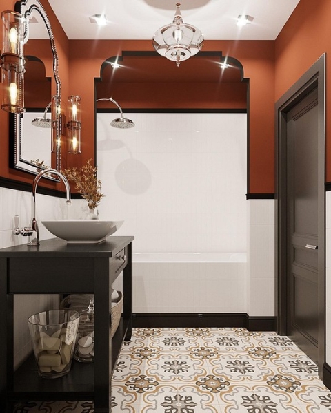 Сочетание плитки в ванной: как скомбинировать разные цвета и фактуры для гармоничного интерьера (97 фото)