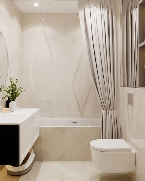 Сочетание плитки в ванной: как скомбинировать разные цвета и фактуры для гармоничного интерьера (97 фото)