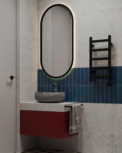 Сочетание плитки в ванной: как скомбинировать разные цвета и фактуры для гармоничного интерьера (97 фото)