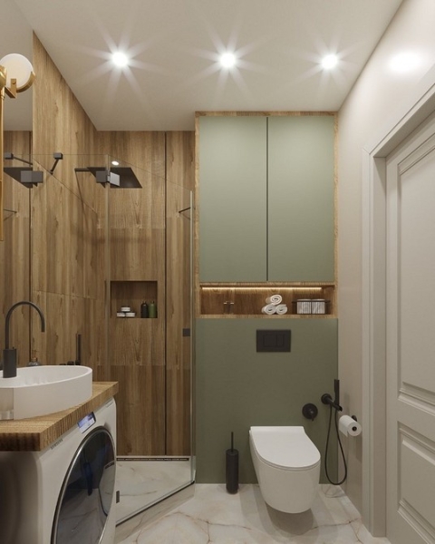 Сочетание плитки в ванной: как скомбинировать разные цвета и фактуры для гармоничного интерьера (97 фото)