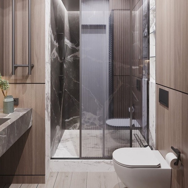 Сочетание плитки в ванной: как скомбинировать разные цвета и фактуры для гармоничного интерьера (97 фото)