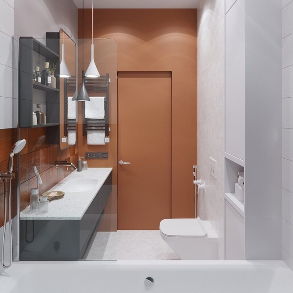 Сочетание плитки в ванной: как скомбинировать разные цвета и фактуры для гармоничного интерьера (97 фото)