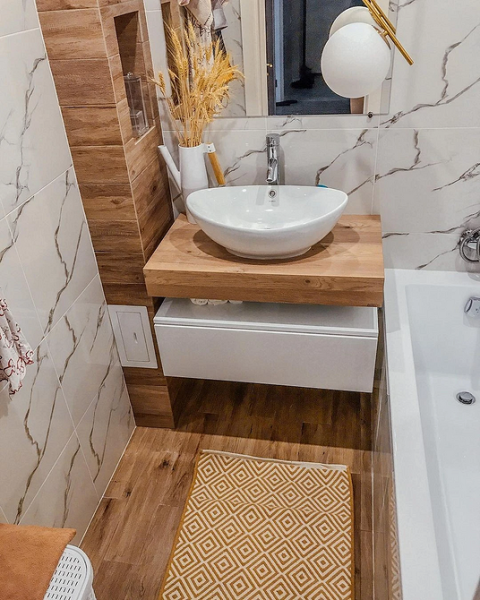 Сочетание плитки в ванной: как скомбинировать разные цвета и фактуры для гармоничного интерьера (97 фото)