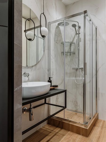 Сочетание плитки в ванной: как скомбинировать разные цвета и фактуры для гармоничного интерьера (97 фото)