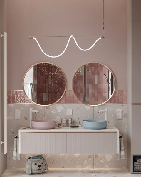 Сочетание плитки в ванной: как скомбинировать разные цвета и фактуры для гармоничного интерьера (97 фото)