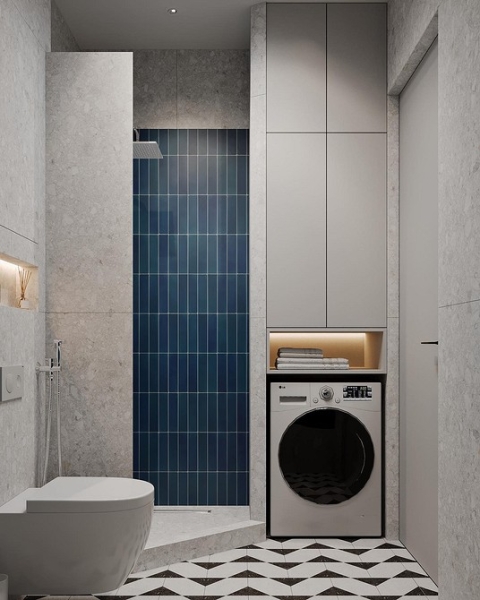 Сочетание плитки в ванной: как скомбинировать разные цвета и фактуры для гармоничного интерьера (97 фото)