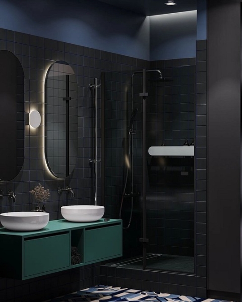 Сочетание плитки в ванной: как скомбинировать разные цвета и фактуры для гармоничного интерьера (97 фото)