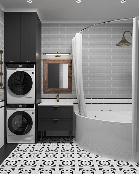 Сочетание плитки в ванной: как скомбинировать разные цвета и фактуры для гармоничного интерьера (97 фото)