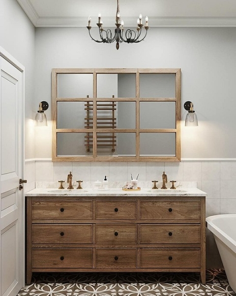 Сочетание плитки в ванной: как скомбинировать разные цвета и фактуры для гармоничного интерьера (97 фото)