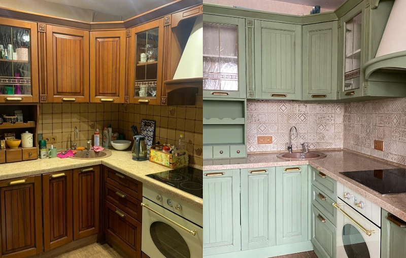 
                                Не тратьтесь на новую кухню! 7 вау-примеров, когда мебель перекрасили (фото до и после)                            