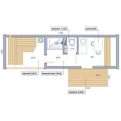 
                                Такой бани вы еще не видели! Модульный домик 20 кв. м с парной, кухней и зоной отдыха                            