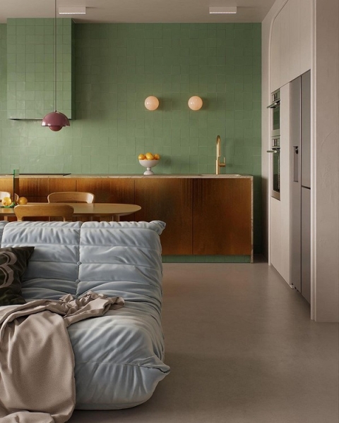 Вот это да! 10 неожиданных идей с плиткой в интерьере кухни