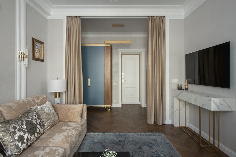 
                                Дух эпохи: советское ар-деко в маленькой квартире в сталинке 1940 года                            