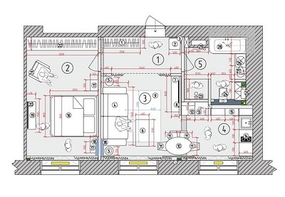 
                                Дух эпохи: советское ар-деко в маленькой квартире в сталинке 1940 года                            
