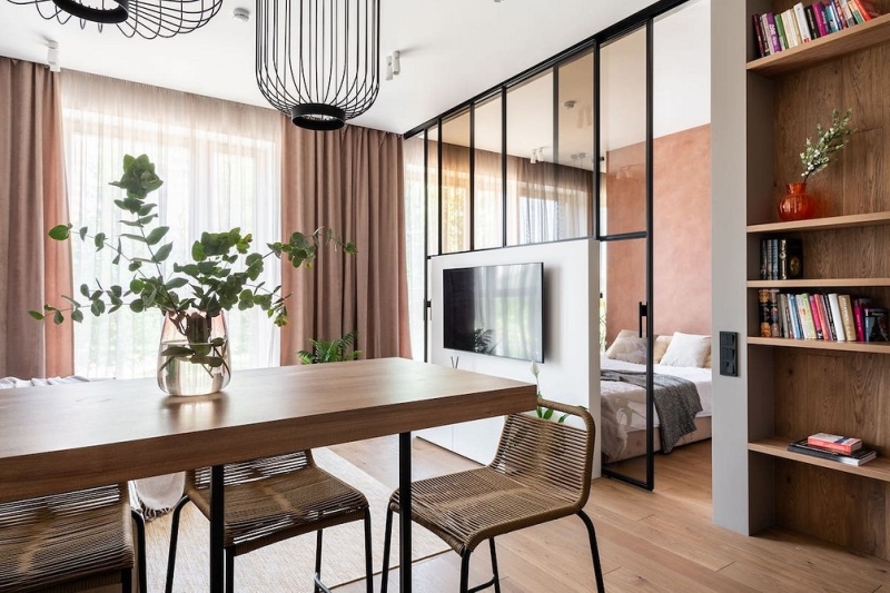 Функциональная однушка 40 кв. м: кухня-ниша вместо гардеробной, гостиная и спальня. Здесь есть все!