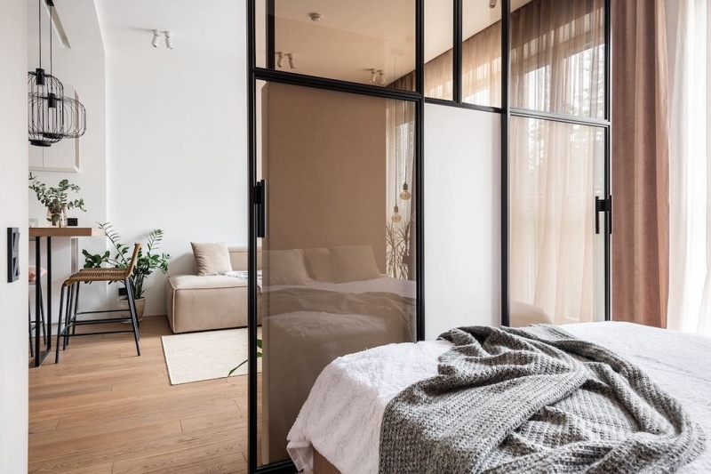 Функциональная однушка 40 кв. м: кухня-ниша вместо гардеробной, гостиная и спальня. Здесь есть все!