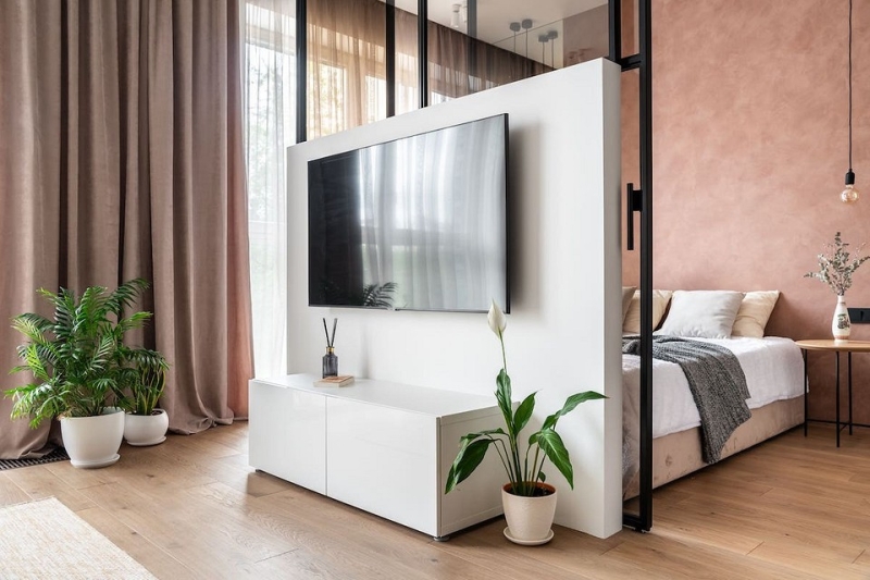 Функциональная однушка 40 кв. м: кухня-ниша вместо гардеробной, гостиная и спальня. Здесь есть все!