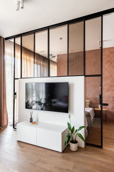 Функциональная однушка 40 кв. м: кухня-ниша вместо гардеробной, гостиная и спальня. Здесь есть все!