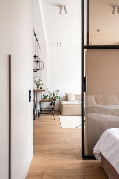 Функциональная однушка 40 кв. м: кухня-ниша вместо гардеробной, гостиная и спальня. Здесь есть все!