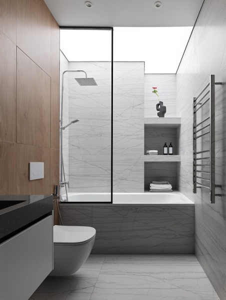 Кухня и кабинет в шкафу, двери для кота и много других классных идей! Квартира 66 кв. м для семьи