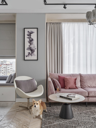 Квартира 108 м² в серых тонах в Москве