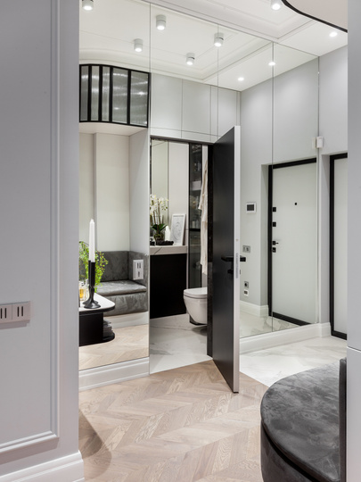 Маленькая монохромная квартира 47 м² в Минске