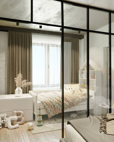 
                                Однокомнатная квартира для семьи с ребенком: идеи обустройства, планировки, примеры проектов (73 фото)                            