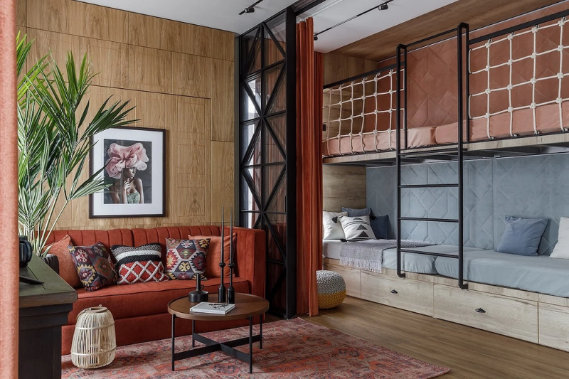 
                                Однокомнатная квартира для семьи с ребенком: идеи обустройства, планировки, примеры проектов (73 фото)                            