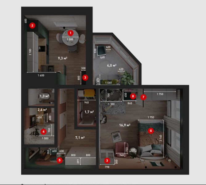
                                Однокомнатная квартира для семьи с ребенком: идеи обустройства, планировки, примеры проектов (73 фото)                            
