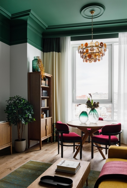 Светлая квартира 60 м² с зелеными акцентами в Москве