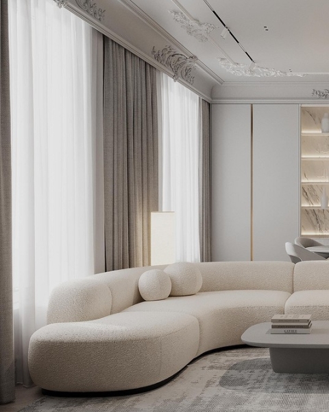 
                                Дизайн гостиной-2024: 9 главных трендов и 92 фото модных интерьеров                            