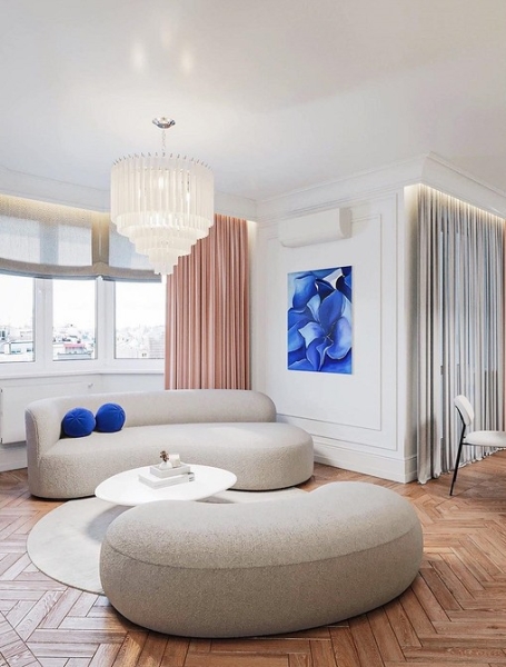 
                                Дизайн гостиной-2024: 9 главных трендов и 92 фото модных интерьеров                            