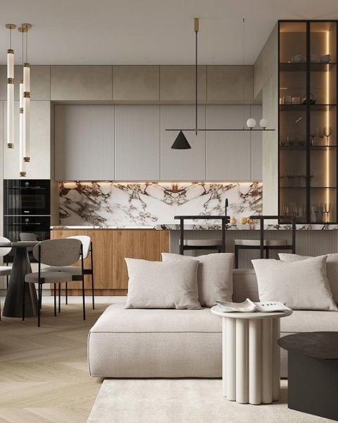 
                                Дизайн гостиной-2024: 9 главных трендов и 92 фото модных интерьеров                            