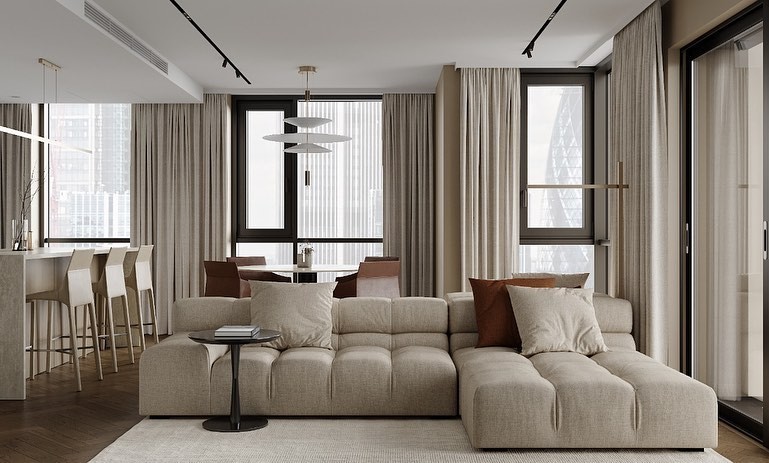 
                                Дизайн гостиной-2024: 9 главных трендов и 92 фото модных интерьеров                            