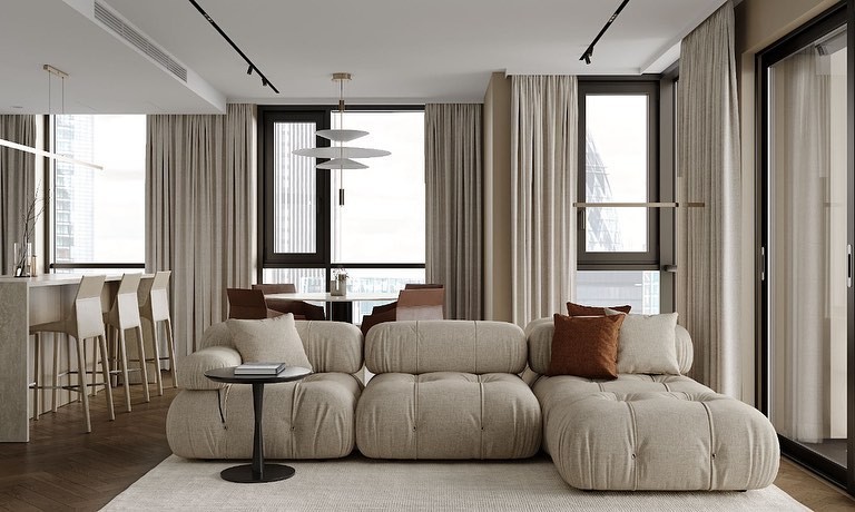 
                                Дизайн гостиной-2024: 9 главных трендов и 92 фото модных интерьеров                            